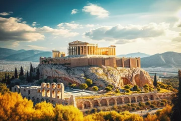 Stickers pour porte Vieil immeuble Athens Greece travel destination. Tour tourism exploring.