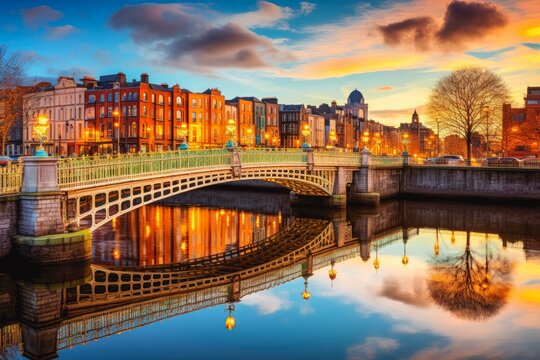 Dublin Ireland travel destination. Tour tourism exploring.