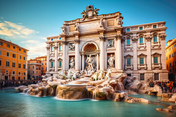Naklejka na ściany i meble Rome Italy travel destination. Tour tourism exploring.