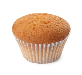 Tasty muffin isolated on white. Fresh pastry