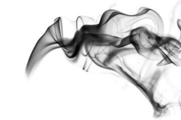 Texture of black smoke on white background
