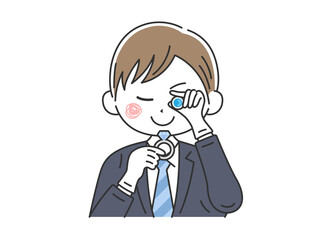 鑑定士の男性のイラスト