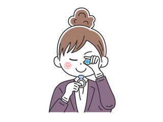 鑑定士の女性のイラスト