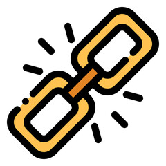 link icon in flat line style