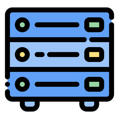 server icon in flat line style