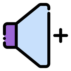 volume up icon in flat line style