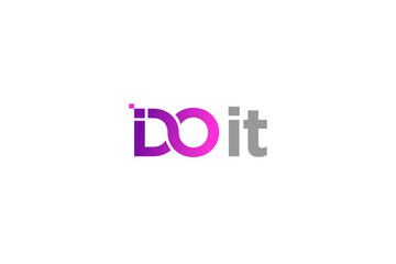 Do it text logo design modern technology business identity