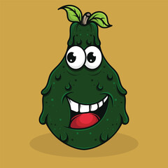 Avocado fruit vector logo mascot design with various expressions