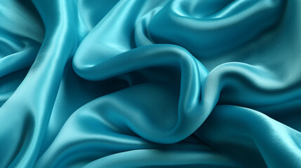 Obraz premium Light blue velvet fabric background with fluid shapes and movement. 