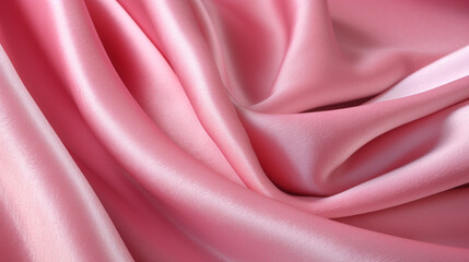 Obraz premium Pink velvet fabric background with fluid shapes and movement. 