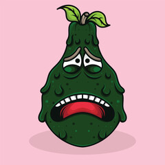 Avocado fruit vector logo mascot design with various expressions
