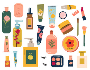 cosmetic, skincare, beauty product  package illustration