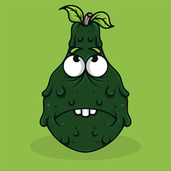 Avocado fruit vector logo mascot design with various expressions