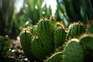 a close up of a green cactus plant, created by Generative AI