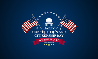 Happy Constitution and citizenship day United States Of America September 17TH background vector illustration