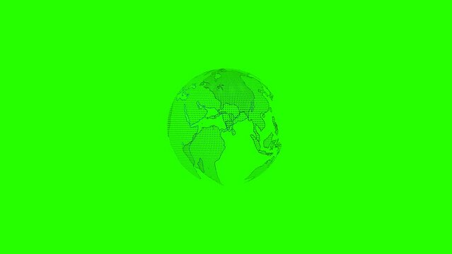 Globe animation that rotates for a greenscreen background 3