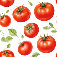 Tomato watercolor seamless pattern vector