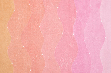 Fototapeta premium Modern Japanese washi paper texture background with abstract wave pattern in gradations of pastel colors.
