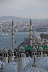 View of the sea from the Suleymaniye Mosque in Istanbul 