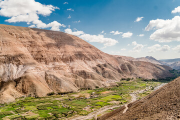 Vista al pueblo de Camiña en la región de Tarapacá, Chile