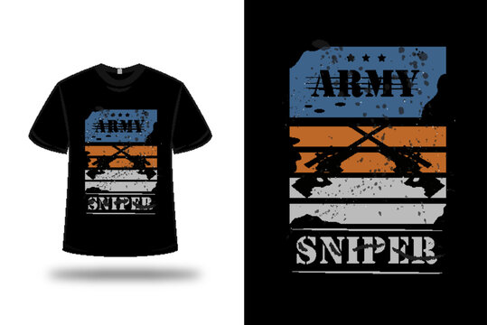 t-shirt army sniper color blue and orange