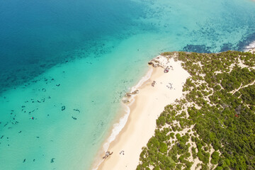 Aerial Bliss: Stunning White Sands Beach from Above