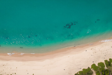 Aerial Bliss: Stunning White Sands Beach from Above