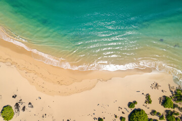 Aerial Bliss: Stunning White Sands Beach from Above