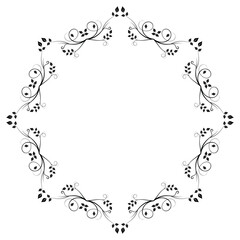 Illustration of floral frame design in black on a white background