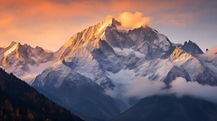 Fototapeta na wymiar alpine sea of ​​clouds