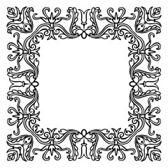 Oval frame with a black and white border. Vector clip art.