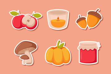 Autumn Sticker Set Collection Design