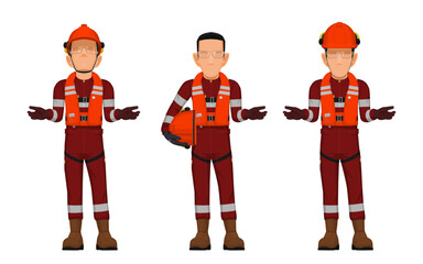 worker is presenting something