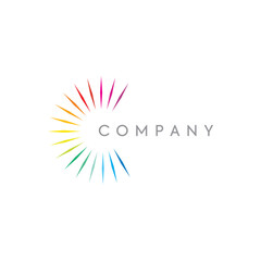  Colorful logo design, sun logo, ways logo, light logo
