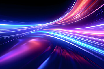 Fototapeta na wymiar abstract multicolor spectrum background, bright orange blue neon rays and colorful glowing lines, AI generate