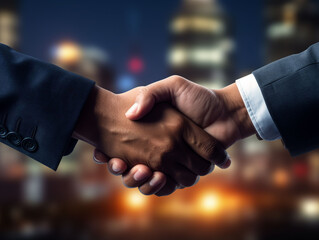 Business shaking hands, finishing up meeting.