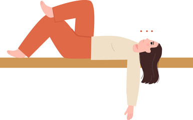 tired, no energy woman cartoon illustration
