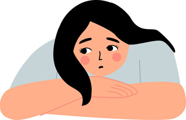 tired, no energy woman cartoon illustration