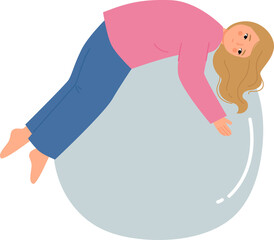 tired, no energy woman cartoon illustration