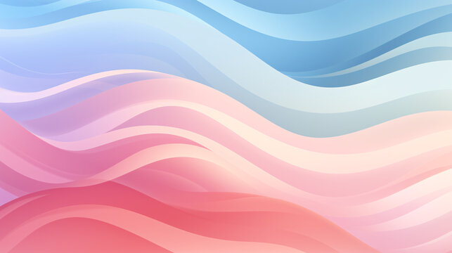 Abstract Colorful Light Pastel Ondulated Lines Background. Generative AI.