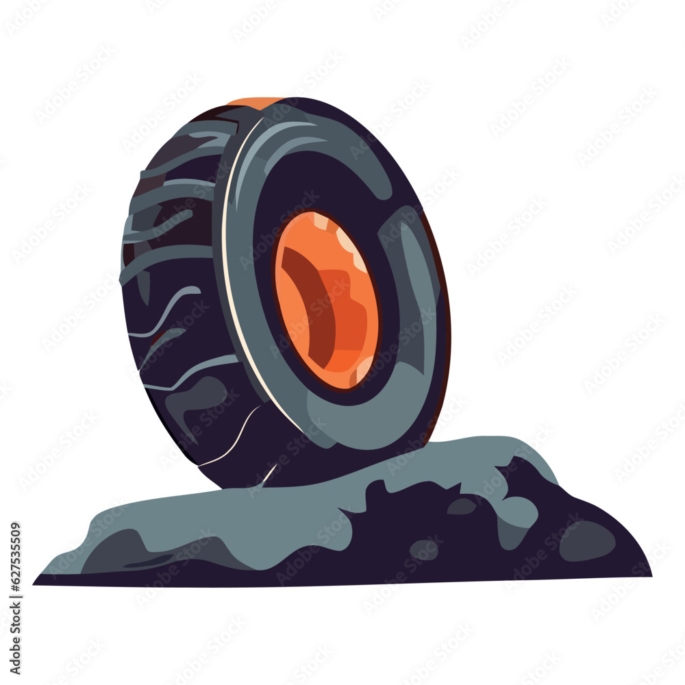 Canvas Prints rubber tire on stone