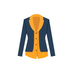 Business woman suit design template elements, women blazer in flat vector illustration