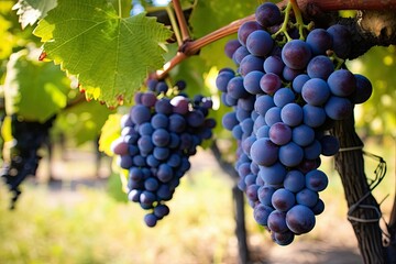 Fototapeta premium Autumn colors in vineyard , grapes