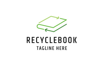 Recycle book minimalist logo icon design template  flat vector