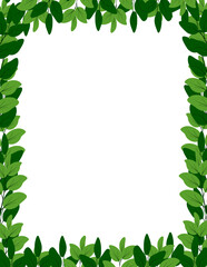  Green Leaves Frame Border Clipart