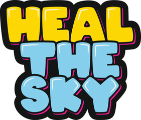 An uplifting lettering vector design symbolizing healing and rejuvenation of the sky on World Ozone Day