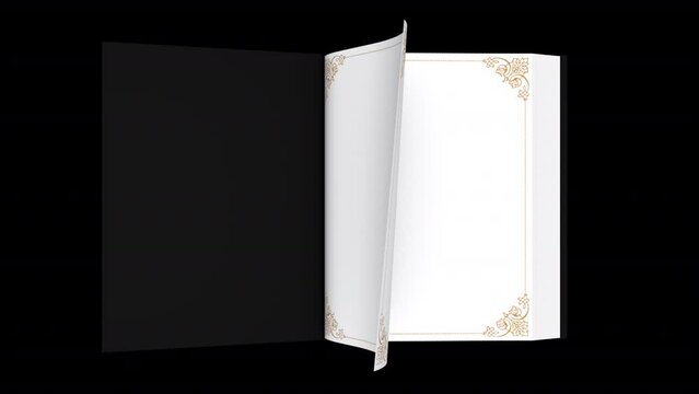 Book opening with transparent (alpha) background