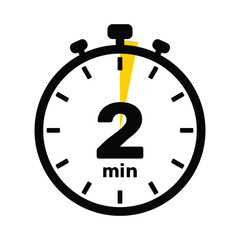 1 Minutes Analog Clock Icon white background .