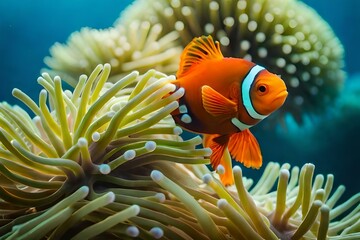 Fototapeta na wymiar fish on reef in sea generated by AI tool