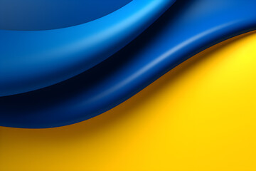 abstract blue and yellow wave background, AI generate